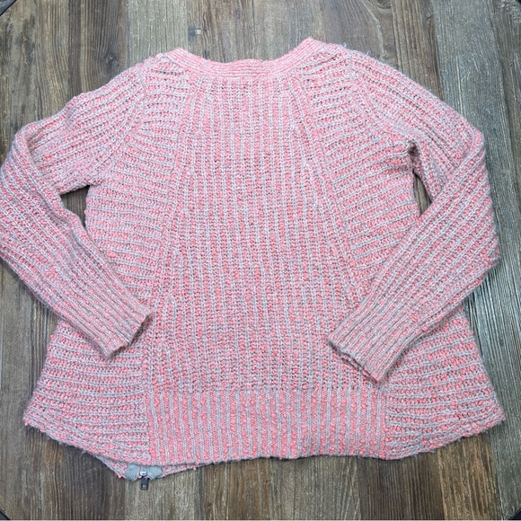 Anthropologie Moth Pullover Swing Sweater Pink Gray V-Neck Knit Size S - Picture 9 of 10